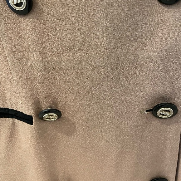 Vintage Danny & Nicole Double Breasted Zebra Print Collar Tan Dress. - Picture 7 of 11